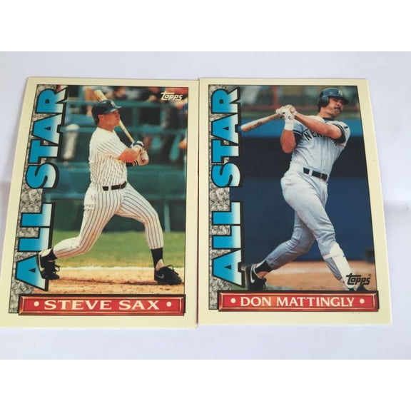1990 Topps TV All Star Glossy New York Yankees Team Set Don Mattingly 2 Cards NM-MT
