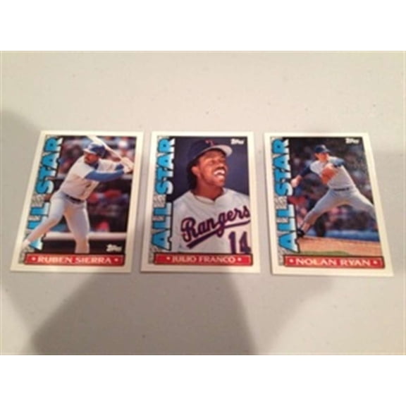 1990 Topps TV All Star Glossy Texas Rangers Team Set Nolan Ryan 3 Cards NM-MT