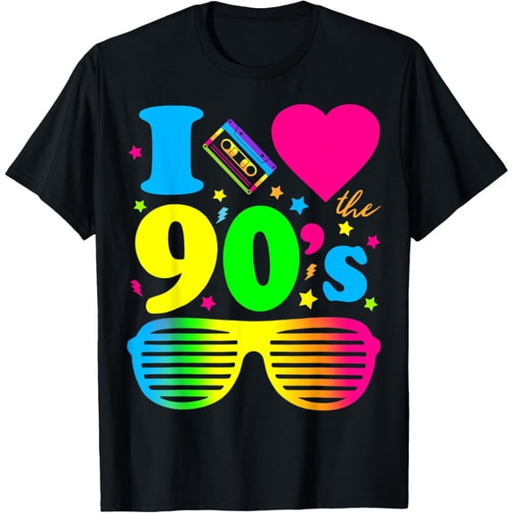 1990's 90s I Heart the Nineties T-ShirtMen and women, Black T-shirt, size: Extra large