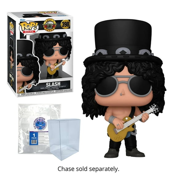1990s Guns N Roses Slash #398 Funko Pop + Blue Salamander Emporium Protective Case