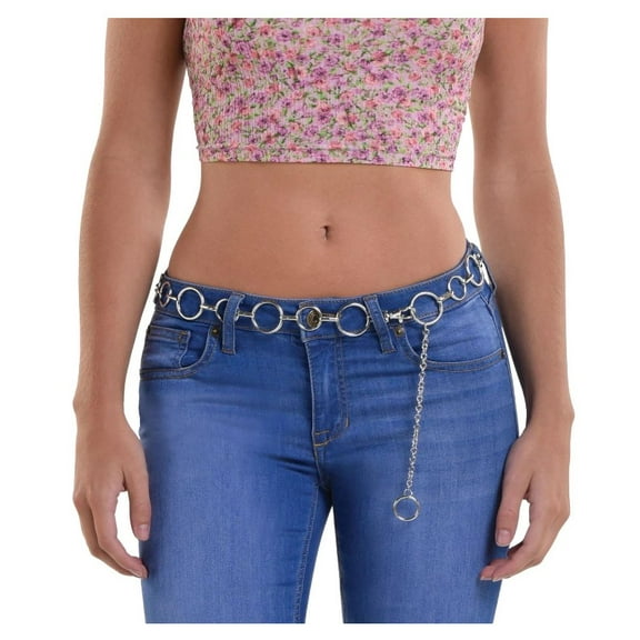 1990's Metal Loop Belt - Silver - Disco - Costume Accessory - Adult Teen