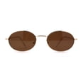 thumbnail image 1 of 1990s Dad Shade Round Oval Metal Rim Sunglasses Gold Brown, 1 of 4