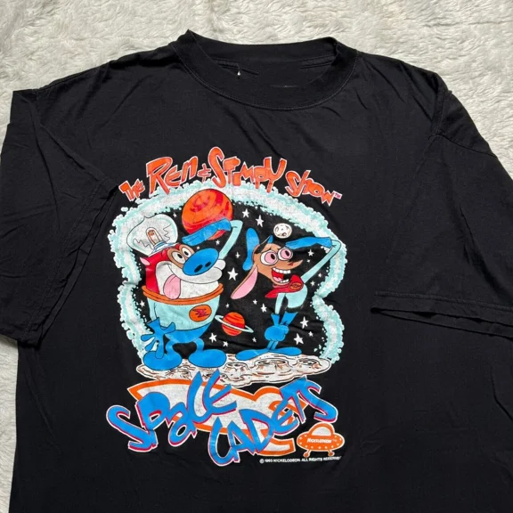 1990s Ren & Stimpy Space Cadets black T-shirt Unisex Tee All sizes S-5Xl CO708