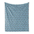 thumbnail image 1 of 1990s Soft Flannel Fleece Throw Blanket, Lips and Tongue Retro Style Arrangement on Pastel Blue Backdrop, Cozy Plush for Indoor and Outdoor Use, 50" x 70", Pale Pink Vermilion, by Ambesonne, 1 of 5