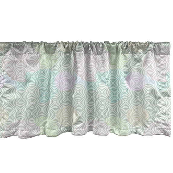 Ambesonne 1990s Valance Pack of 2, Bullseye Lines Pastel Tone, 54"X12", Multicolor