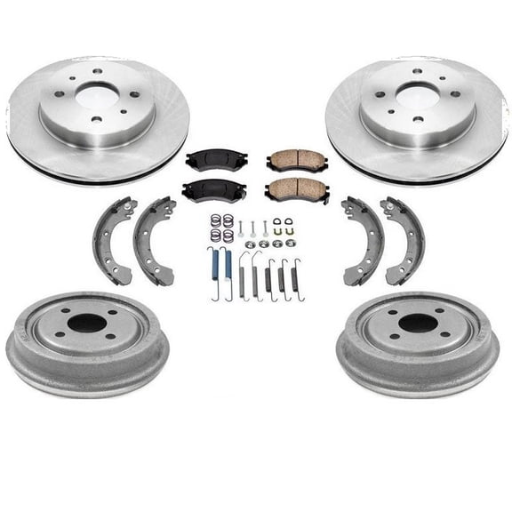 1991-2002 for Saturn SL SC SW Frt & Rr Rotors Drums Front Pads Rear Shoes 7Pc