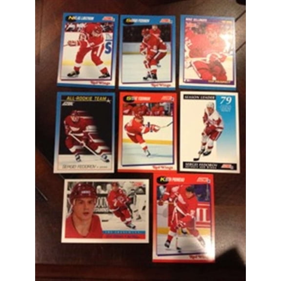 1991-92 Score Bilingual Detroit Red Wings Team Set 34 Cards Sergei Federov Steve Yzerman