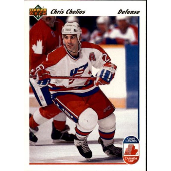 1991-92 Upper Deck #37 Chris Chelios CC NHL Hockey Trading Card