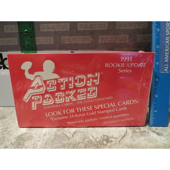 1991 ACTION PACKED FOOTBALL ROOKIE UPDATE SEALED BOX FARVE ROOKIE CARD (MINT)