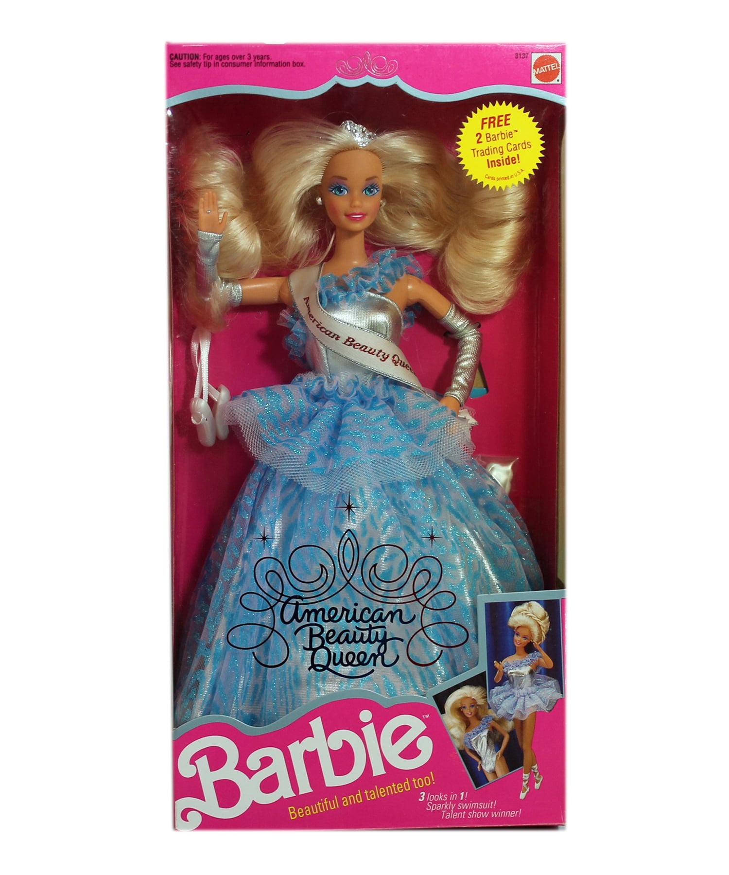 1991 American Beauty Queen Barbie, NRFB, (3137) Non-Mint Box
