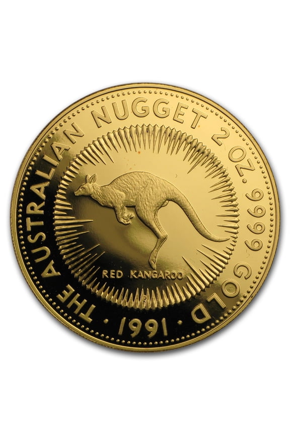 1991 Australia 2 oz Proof Gold Nugget