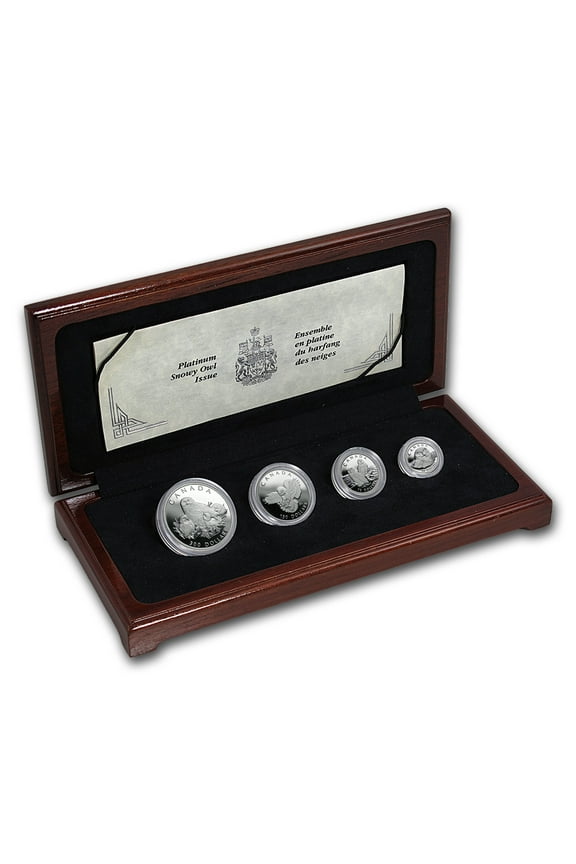 1991 Canada 4-Coin Proof Platinum Set: Snowy Owl (w/Box & COA)