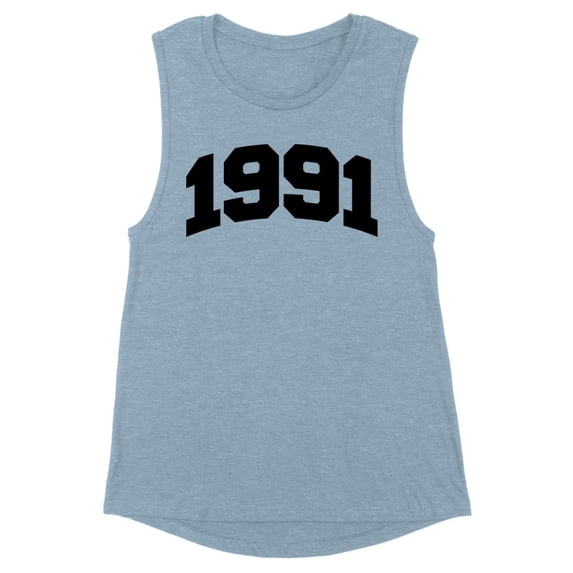 1991 College Style Women's Muscle Tank X-Large Stonewash Denim
