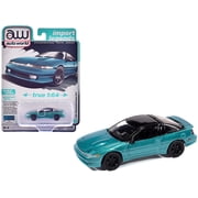 1991 Mitsubishi Eclipse GSX Tennessee Blue Metallic with Black Top "Import Legends" Series 1/64 Diecast Model Car by Auto World