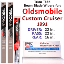 1991 Oldsmobile Custom Cruiser Beam Blade Wipers (Set of 3) w/Rear Wiper