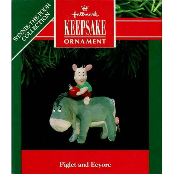1991 Piglet and Eeyore (Winnie the Pooh) Hallmark Keepsake Christmas Tree Ornament - QX557-7