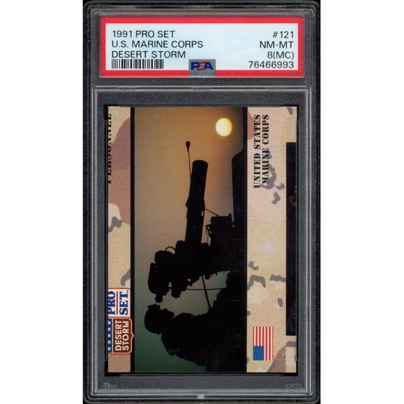 1991 Pro Set Desert Storm United States Marine Corps (Error on Card - Miscut) #121 (PSA 8)