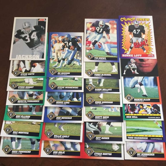 1991 Score Football Oakland Raiders Team Set MINT Bo Jackson