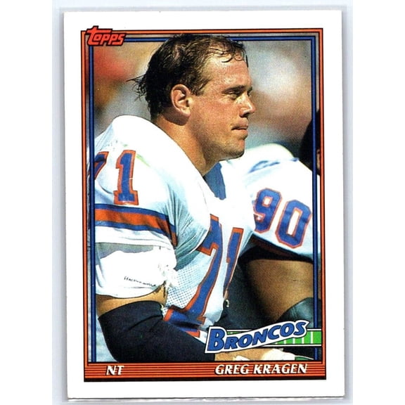 1991 Topps Greg Kragen #547 Near Mint NFL Denver Broncos Football Card