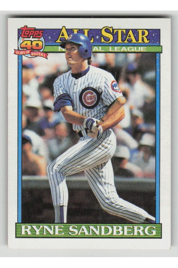 1991 Topps Ryne Sandberg #398 All-Star Chicago Cubs Baseball Card