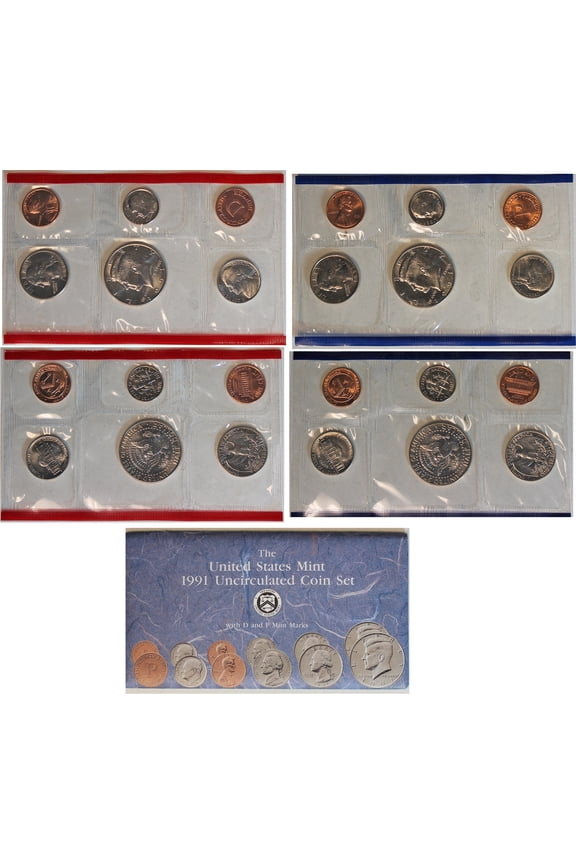 1991 U.S. Mint Set 10 Coins Collectible OGP Set
