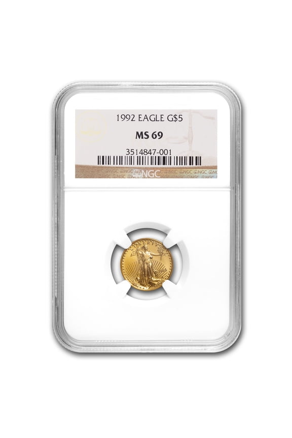 1992 1/10 oz American Gold Eagle MS-69 NGC