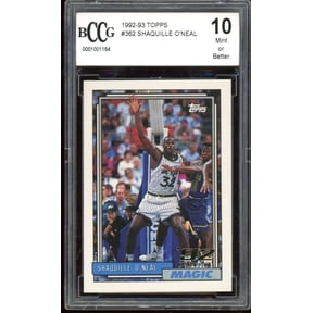 1992-93 Topps #362 Shaquille O'Neal Rookie Card BGS BCCG 10 Mint+