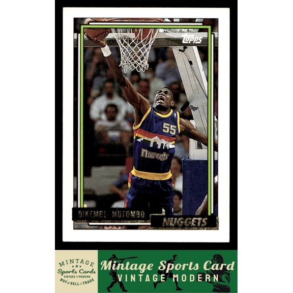 1992-93 Topps Gold #281 Dikembe Mutombo Denver Nuggets Basketball Card