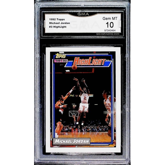 1992-93 Topps HighLight Michael Jordan Chicago Bulls #3 GMA 10 Gem MT Trading Card