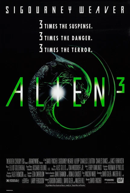 1992 Alien 3 Movie Poster Ripley Dallas Sigourney Weaver Charles Dutton ...