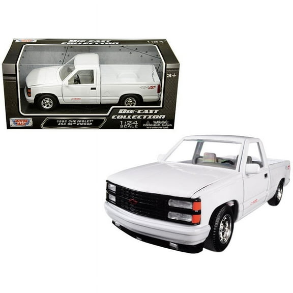 1992 Chevrolet 1500 SS 454 Pickup Truck White 1/24 Diecast Model by Motormax