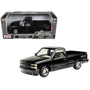 1992 Chevrolet 454 SS Pickup Truck Black 1/24 Diecast Model Car by Motormax