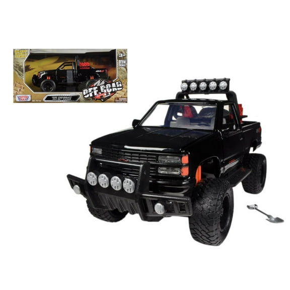 1992 Chevrolet 454 SS Pickup Truck Off Road Black 1/24 Diecast Model by Motormax