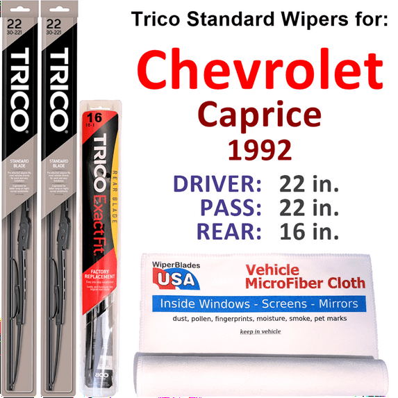 1992 Chevrolet Caprice Wiper Blades (Set of 3) w/Rear Wiper