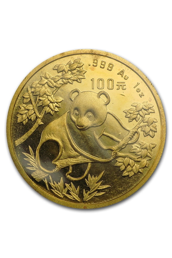 1992 China 1 oz Gold Panda Large Date BU (Sealed)