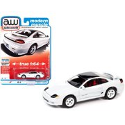 1992 Dodge Stealth R/T Twin Turbo White with Black Top and Red Interior Modern Muscle Limited Edition to 12040 pieces Worldwide 1/64 Diecast Model Car by Auto World