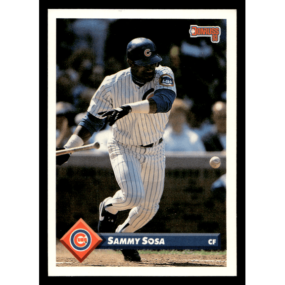 1992 Donruss Sammy Sosa #186 Chicago Cubs Trading Card Base Set Mint Nicely Centered