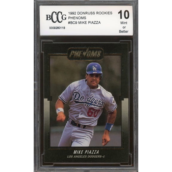 1992 Donruss The Rookies Phenoms #BC-9 Mike Piazza Rookie Card BGS BCCG 10 Mint+