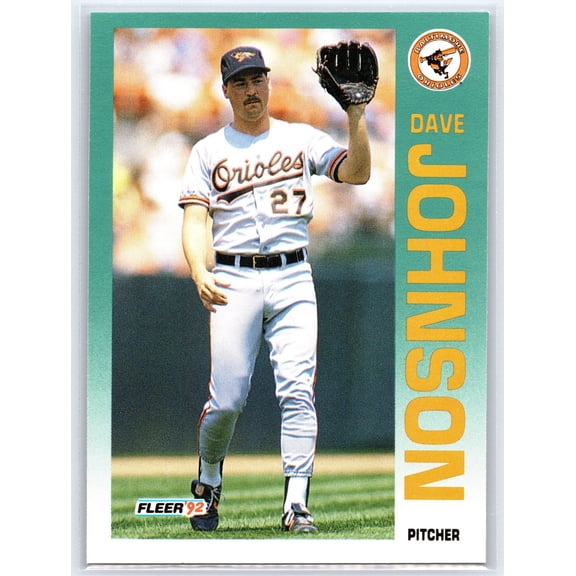 1992 Fleer Dave Johnson #12 Baltimore Orioles Baseball Card