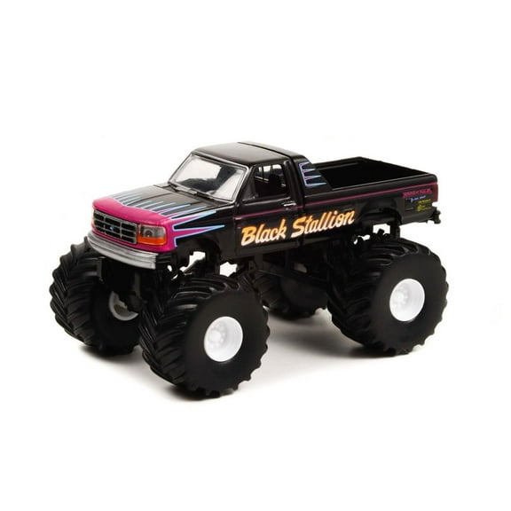 1992 Ford F-250 Monster Truck, Black Stallion - Greenlight 49110E/48 - 1/64 Scale Diecast Car