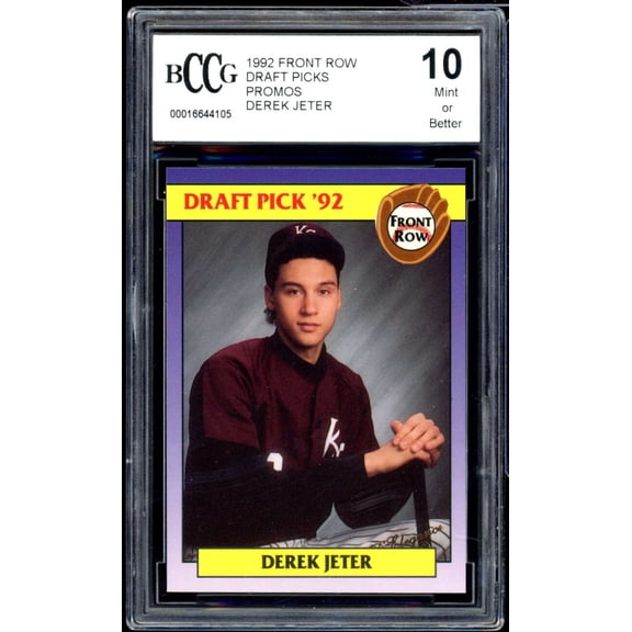 1992 Front Row Draft Picks Promos Derek Jeter Rookie Card BGS BCCG 10 Mint+