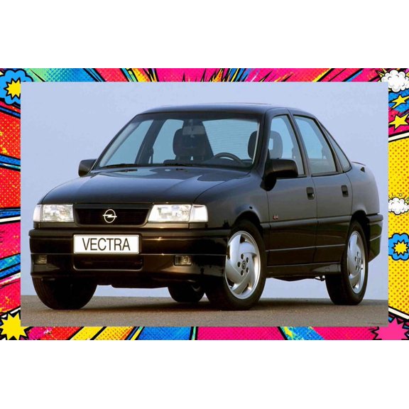 1992 Opel Vectra Turbo - Pop Art Edition | 12x18 Inch Laminated Poster | Vibrant Colors & Stunning Detail Wall Art