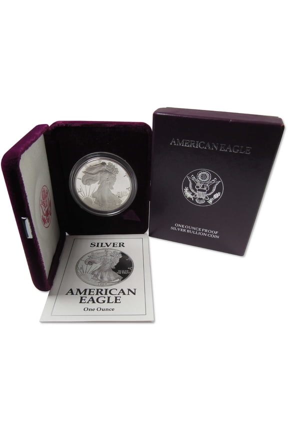 1992 S American Silver Eagle Bullion Proof $1 Coin Collectible OGP COA
