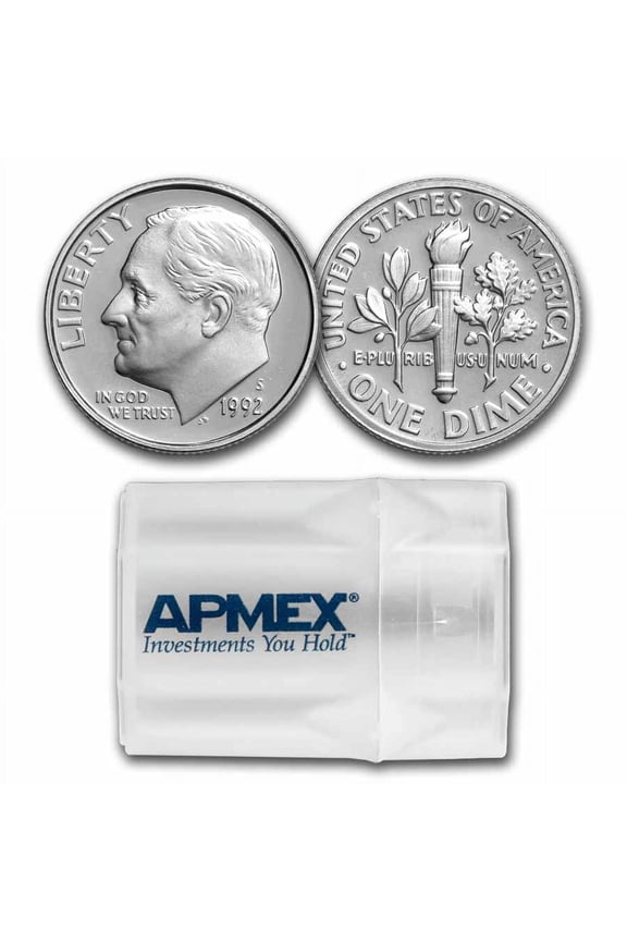 1992-S Roosevelt Dime 50-Coin Roll Proof (Silver)