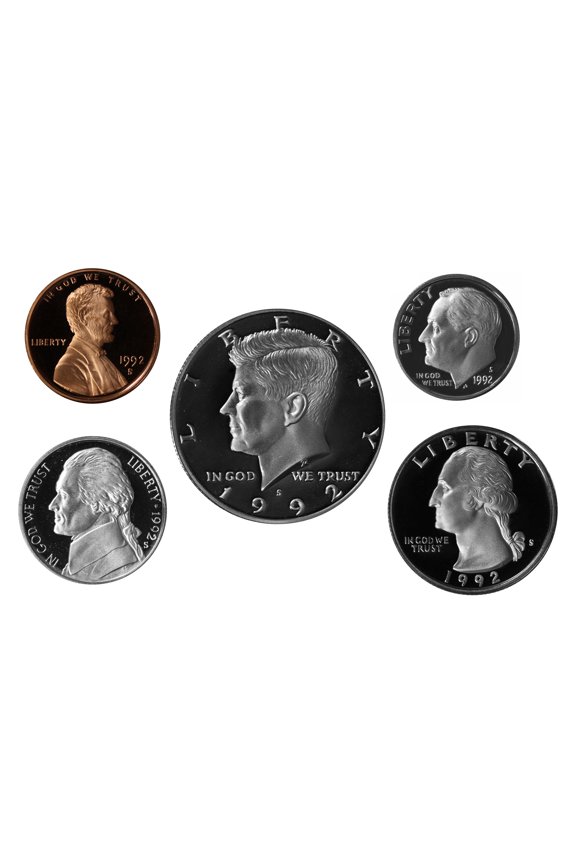 1992-S U.S. Proof Set - 5-Coin Clad Proof Year Set - Coins Only No OGP