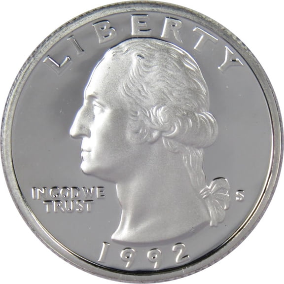 1992 S Washington Quarter Choice Proof 90% Silver 25c US Coin Collectible
