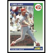 1992 Score 92 Chris Sabo #70 Cincinnati Reds Baseball Card Very Good