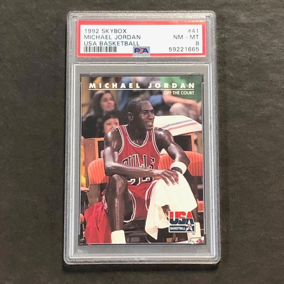 Graded 1992 Skybox USA Basketball Michael Jordan #41 PSA 8 Basketball Card