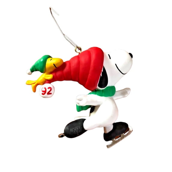 1992 Snoopy and Woodstock (Frosty Friend) Hallmark Keepsake Christmas Tree Ornament - QX5954
