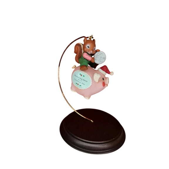 1992 Squirrelin’ It Away Enesco Christmas Tree Ornament 595748